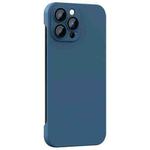 For iPhone 14 Pro Max Rimless PC Phone Case with Lens Film(Blue)