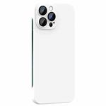For iPhone 12 Pro Max Rimless PC Phone Case with Lens Film(White)