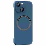 For iPhone 14 Magsafe Rimless PC Phone Case with Lens Film(Blue)