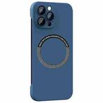 For iPhone 12 Pro Max Magsafe Rimless PC Phone Case with Lens Film(Blue)