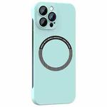 For iPhone 12 Pro Max Magsafe Rimless PC Phone Case with Lens Film(Sky Blue)