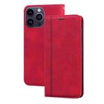 For iPhone 14 Pro Max Frosted Business Magnetic Horizontal Flip PU Phone Case(Red)