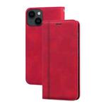 For iPhone 14 Frosted Business Magnetic Horizontal Flip PU Phone Case(Red)