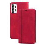 For Samsung Galaxy A73 5G Frosted Business Magnetic Horizontal Flip PU Phone Case(Red)