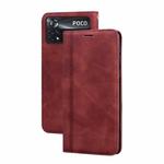 For Xiaomi Poco X4 Pro 5G Frosted Business Magnetic Horizontal Flip PU Phone Case(Brown)