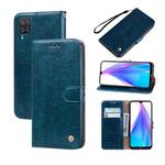 For Samsung Galaxy M53 Oil Wax Texture Leather Phone Case(Blue)