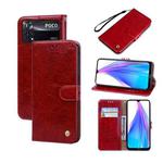 For Xiaomi Poco M4 Pro 4G Oil Wax Texture Leather Phone Case(Red)