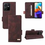 For vivo Y22s / Y35 Magnetic Clasp Leather Phone Case(Brown)