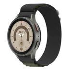 For Samsung Galaxy Watch5 / Watch5 Pro / Watch4 / Watch4 Classic Universal Nylon Loop Watch Band (Black+green)