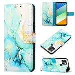For Infinix Smart 6 Plus/X6823 PT003 Marble Pattern Flip Leather Phone Case(Green LS003)