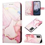 For Motorola Moto E22i 4G/E22 4G PT003 Marble Pattern Flip Leather Phone Case(Rose Gold LS005)