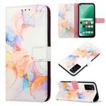 For OPPO A55S 5G/CPH2309 Japan PT003 Marble Pattern Flip Leather Phone Case(Galaxy Marble White LS004)