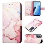 For OPPO Reno7 A Japan PT003 Marble Pattern Flip Leather Phone Case(Rose Gold LS005)