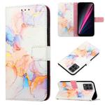 For T-Mobile Revvl 6 Pro 5G PT003 Marble Pattern Flip Leather Phone Case(Galaxy Marble White LS004)