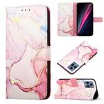 For T-Mobile Revvl 6 5G PT003 Marble Pattern Flip Leather Phone Case(Rose Gold LS005)