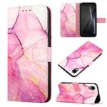 For Cubot Pocket PT003 Marble Pattern Flip Leather Phone Case(Pink Purple Gold LS001)