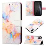 For Cubot Pocket PT003 Marble Pattern Flip Leather Phone Case(Galaxy Marble White LS004)