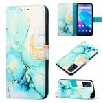 For Oukitel C31 PT003 Marble Pattern Flip Leather Phone Case(Green LS003)