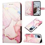 For Xiaomi 12T/12T Pro/Redmi K50 Ultra PT003 Marble Pattern Flip Leather Phone Case(Rose Gold LS005)