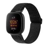 For Fitbit Versa 4 / Sense 2 Universal Wave Nylon Watch Band(Black)
