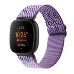 For Fitbit Versa 4 / Sense 2 Universal Wave Nylon Watch Band(Lilacs)