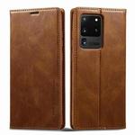 For Samsung Galaxy S20 Ultra LC.IMEEKE RFID Anti-theft Leather Phone Case(Brown)