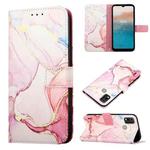 For Nokia C21 Plus PT003 Marble Pattern Flip Leather Phone Case(Rose Gold LS005)
