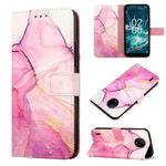 For Nokia C200 PT003 Marble Pattern Flip Leather Phone Case(Pink Purple Gold LS001)