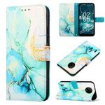 For Nokia C200 PT003 Marble Pattern Flip Leather Phone Case(Green LS003)