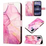 For Nokia G11 Plus PT003 Marble Pattern Flip Leather Phone Case(Pink Purple Gold LS001)