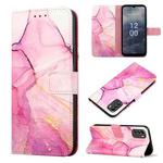 For Nokia G60 5G PT003 Marble Pattern Flip Leather Phone Case(Pink Purple Gold LS001)