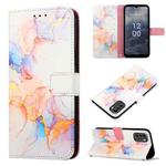 For Nokia G60 5G PT003 Marble Pattern Flip Leather Phone Case(Galaxy Marble White LS004)