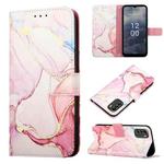 For Nokia G60 5G PT003 Marble Pattern Flip Leather Phone Case(Rose Gold LS005)
