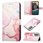 For Nokia G400 PT003 Marble Pattern Flip Leather Phone Case(Rose Gold LS005)