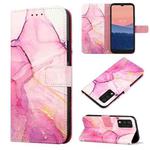 For TCL 30T T603DL PT003 Marble Pattern Flip Leather Phone Case(Pink Purple Gold LS001)