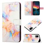 For TCL 30Z T602DL PT003 Marble Pattern Flip Leather Phone Case(Galaxy Marble White LS004)