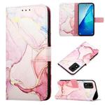 For TCL 303 PT003 Marble Pattern Flip Leather Phone Case(Rose Gold LS005)