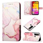 For TCL 30XL 2022 PT003 Marble Pattern Flip Leather Phone Case(Rose Gold LS005)