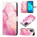 For UMIDIGI C1 PT003 Marble Pattern Flip Leather Phone Case(Pink Purple Gold LS001)