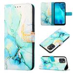 For UMIDIGI C1 PT003 Marble Pattern Flip Leather Phone Case(Green LS003)