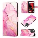 For UMIDIGI F3 4G/F3 5G/F3 SE/F3S PT003 Marble Pattern Flip Leather Phone Case(Pink Purple Gold LS001)