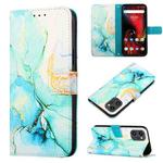 For UMIDIGI F3 4G/F3 5G/F3 SE/F3S PT003 Marble Pattern Flip Leather Phone Case(Green LS003)