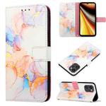 For UMIDIGI Power 7 Max PT003 Marble Pattern Flip Leather Phone Case(Galaxy Marble White LS004)