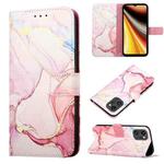 For UMIDIGI Power 7 Max PT003 Marble Pattern Flip Leather Phone Case(Rose Gold LS005)