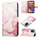 For UMIDIGI Power 7/Power 7S PT003 Marble Pattern Flip Leather Phone Case(Rose Gold LS005)