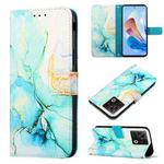 For ZTE Nubia Z40S Pro PT003 Marble Pattern Flip Leather Phone Case(Green LS003)