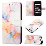 For Fujitsu Arrows Be F-05J/SV F-03H/M03/M04 Tone M17 PT003 Marble Pattern Flip Leather Phone Case(Galaxy Marble White LS004)