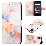 For Fujitsu Arrows NX F-01J PT003 Marble Pattern Flip Leather Phone Case(Galaxy Marble White LS004)