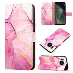 For Sharp Aquos Sense7 Plus PT003 Marble Pattern Flip Leather Phone Case(Pink Purple Gold LS001)