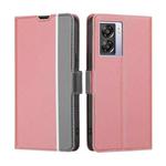 For OPPO K10 5G Global Twill Texture Side Buckle Leather Phone Case(Pink)